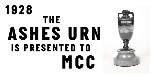 The Ashes Urn is presented to MCC 