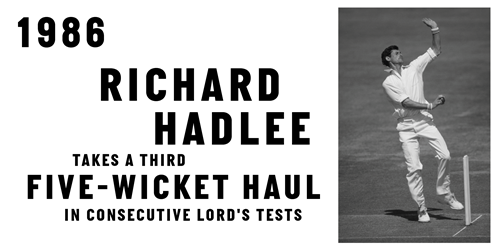 Hadlee takes a third five-wicket haul 