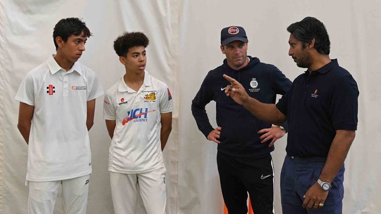 Kumar Sangakkara at the MCC Cricket Academy in 2019.